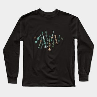 Arrow Bohemian Fun - Warm Earth Colours Long Sleeve T-Shirt